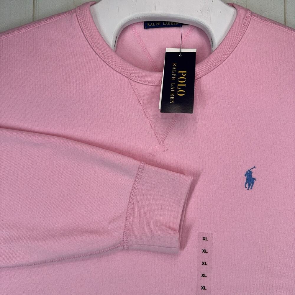 PRL Pink Crewneck Sweatshirt Cotton Blend Fleece Pullover Polo Ralph Lauren